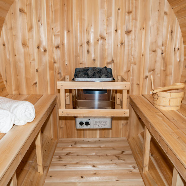 LeisureCraft CT Serenity Barrel Wood Burning Sauna – Cozy 2–4 Person Cedar Retreat