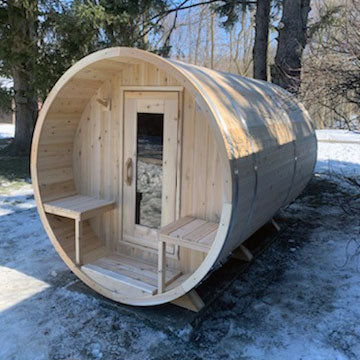 LeisureCraft CT Serenity Barrel Wood Burning Sauna – Cozy 2–4 Person Cedar Retreat