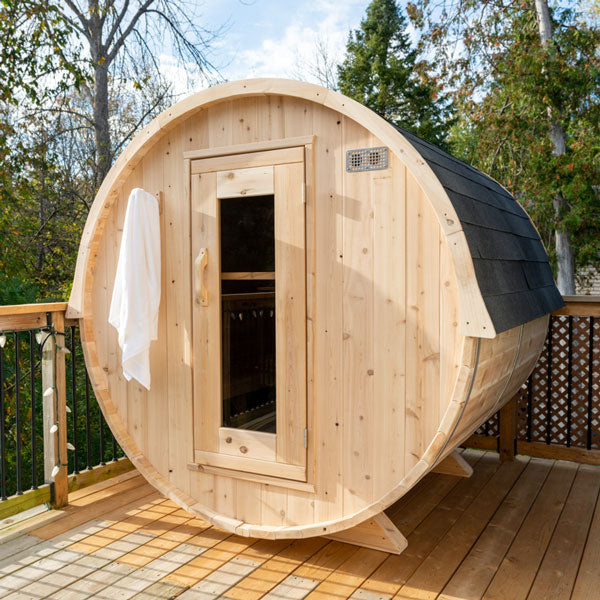 LeisureCraft CT Harmony Barrel Sauna – 3–4 Person Cedar Retreat