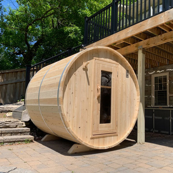 LeisureCraft CT Harmony Barrel Sauna – 3–4 Person Cedar Retreat
