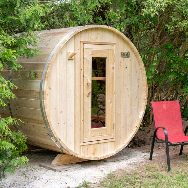 LeisureCraft CT Harmony Barrel Sauna – 3–4 Person Cedar Retreat