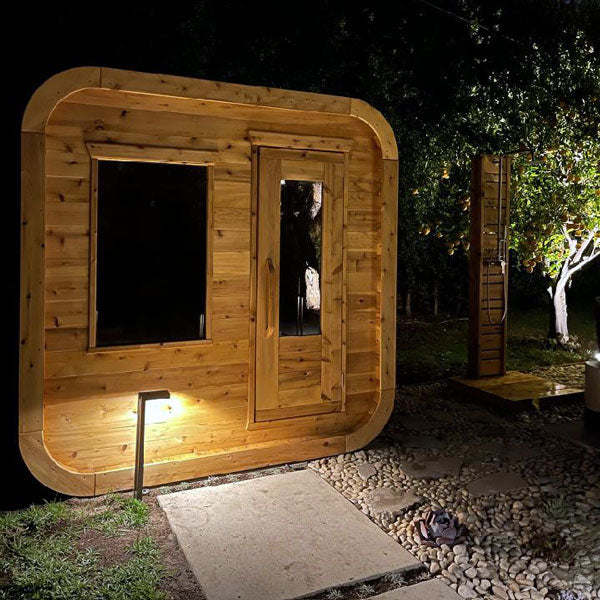 LeisureCraft CT Luna Sauna – Sleek Square Cedar Retreat