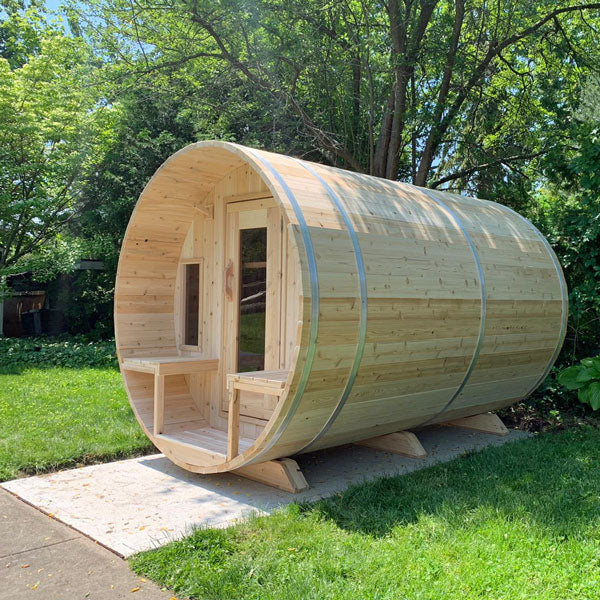 LeisureCraft CT Tranquility Barrel Sauna – Spacious 6–8 Person Outdoor Retreat