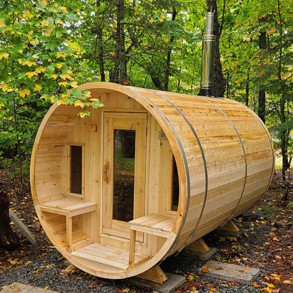 LeisureCraft CT Tranquility Barrel Sauna – Spacious 6–8 Person Outdoor Retreat