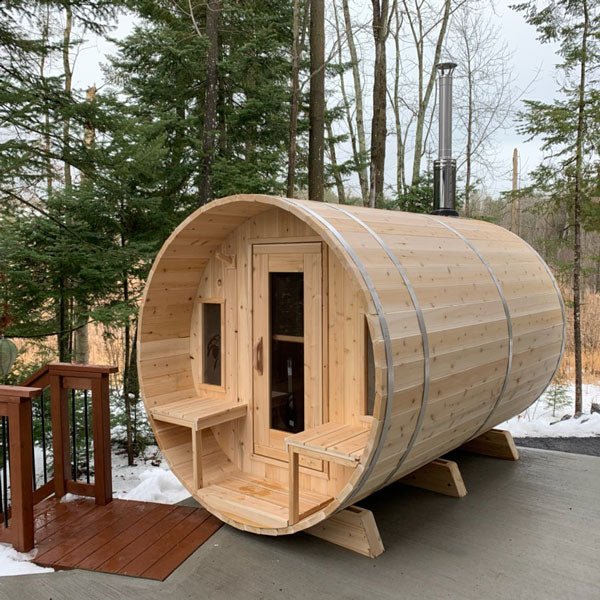 LeisureCraft CT Tranquility Barrel Sauna – Spacious 6–8 Person Outdoor Retreat