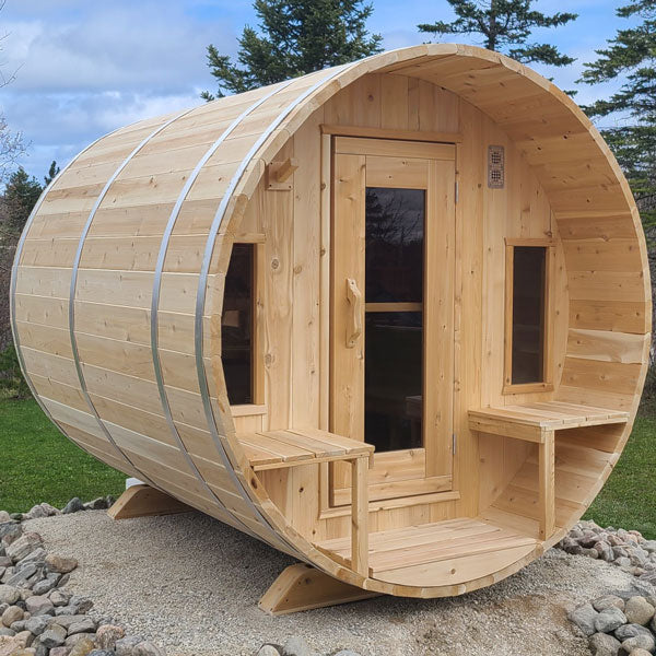 LeisureCraft CT Tranquility Barrel Sauna – Spacious 6–8 Person Outdoor Retreat