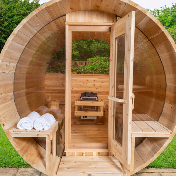 LeisureCraft CT Tranquility MP Barrel Sauna – Luxe 6–8 Person Retreat