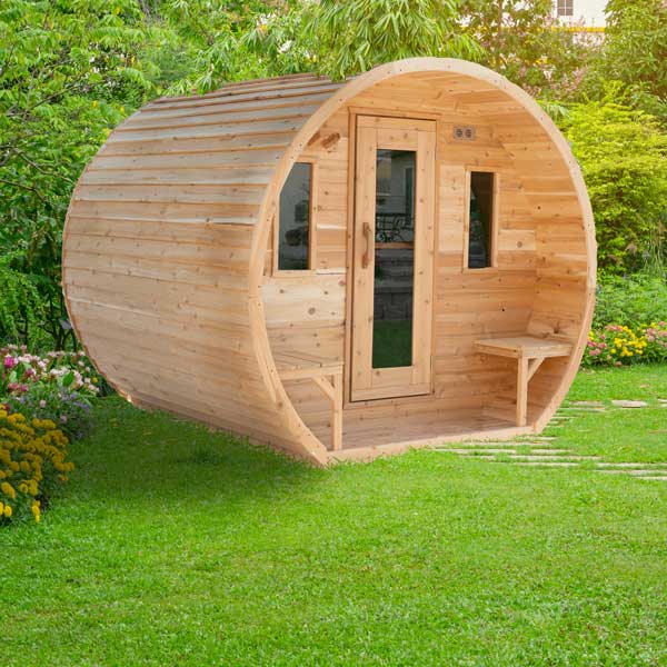 LeisureCraft CT Elation – Canadian Cedar Outdoor Barrel Sauna