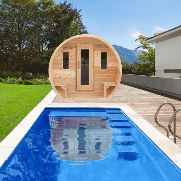 LeisureCraft CT Elation – Canadian Cedar Outdoor Barrel Sauna