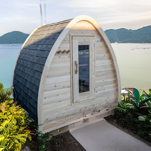 LeisureCraft CT MiniPOD Sauna – Compact 7′×7′ Cedar Retreat