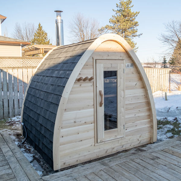 LeisureCraft CT MiniPOD Sauna – Compact 7′×7′ Cedar Retreat