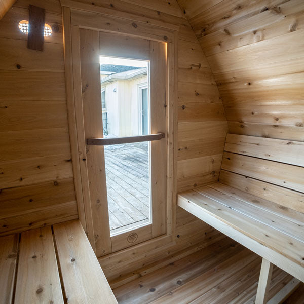 LeisureCraft CT MiniPOD Sauna – Compact 7′×7′ Cedar Retreat