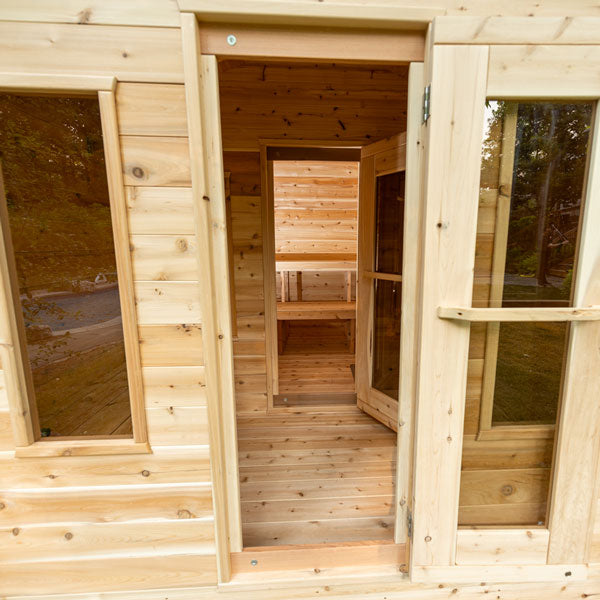 LeisureCraft CT Georgian Cabin Wood Burning Sauna with Change Room