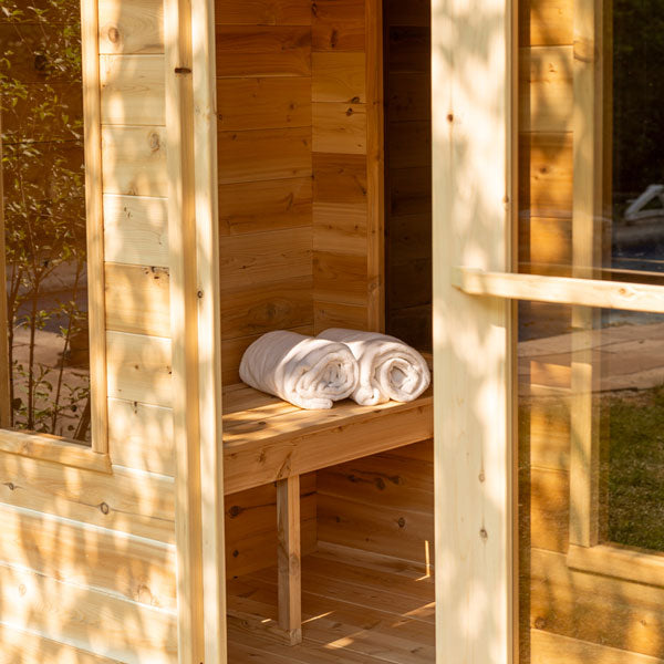 LeisureCraft CT Georgian Cabin Wood Burning Sauna with Change Room