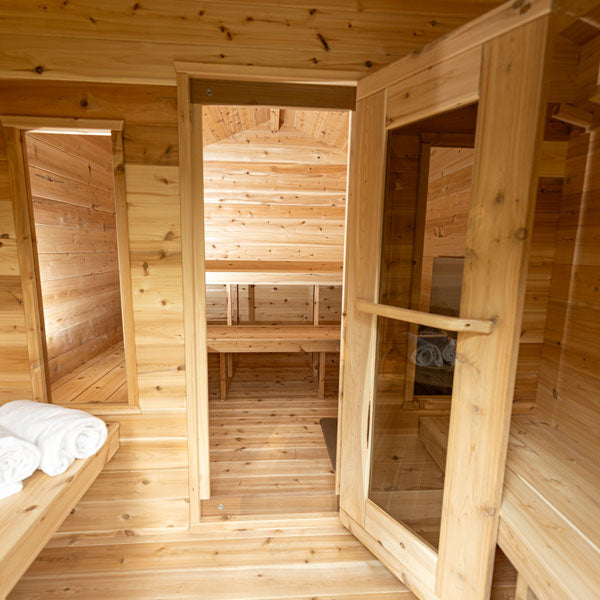 LeisureCraft CT Georgian Cabin Wood Burning Sauna with Change Room