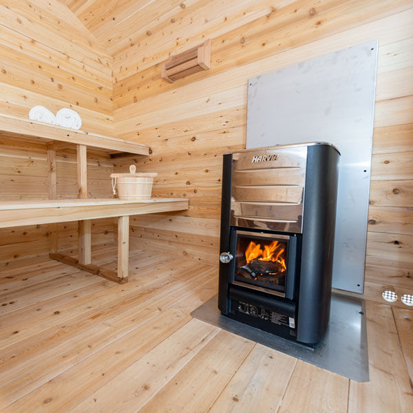LeisureCraft CT Georgian Cabin Wood Burning Sauna – Spacious 2–6 Person Cedar Retreat