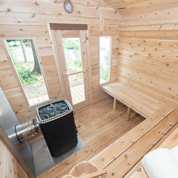 LeisureCraft CT Georgian Cabin Wood Burning Sauna – Spacious 2–6 Person Cedar Retreat