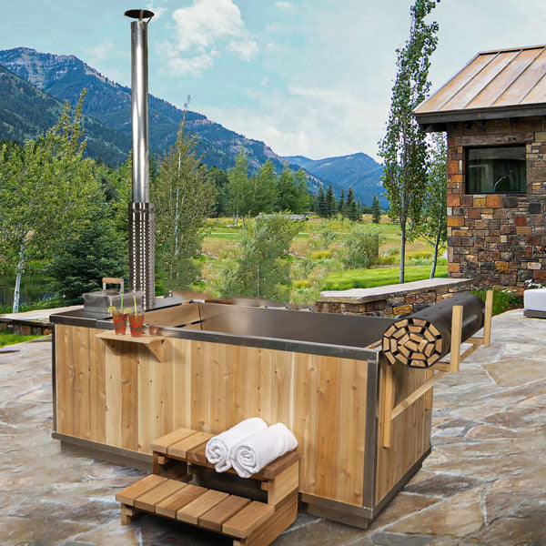 LeisureCraft Starlight Wood‑Burning Hot Tub – Rustic Cedar Spa Experience