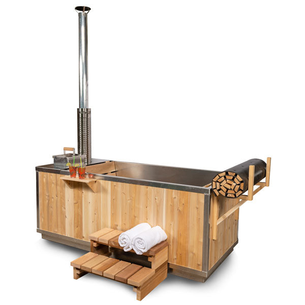 LeisureCraft Starlight Wood‑Burning Hot Tub – Rustic Cedar Spa Experience