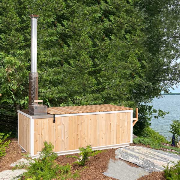LeisureCraft Starlight Wood‑Burning Hot Tub – Rustic Cedar Spa Experience