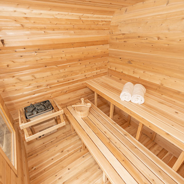 LeisureCraft CT Luna Sauna – Sleek Square Cedar Retreat