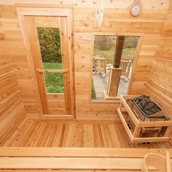 LeisureCraft CT Luna Sauna – Sleek Square Cedar Retreat