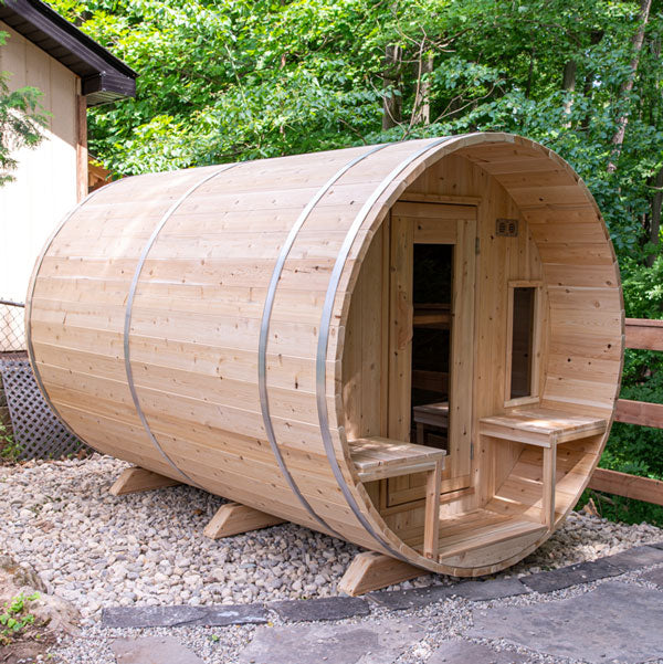 LeisureCraft CT Tranquility Barrel Sauna – Spacious 6–8 Person Outdoor Retreat