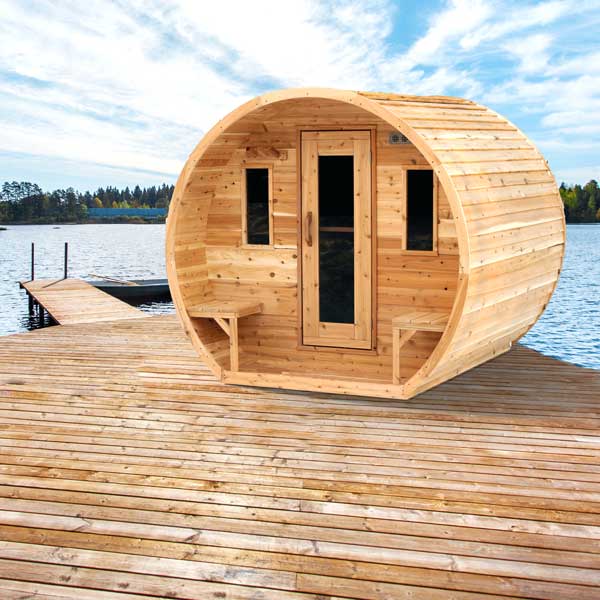 LeisureCraft CT Elation – Canadian Cedar Outdoor Barrel Sauna
