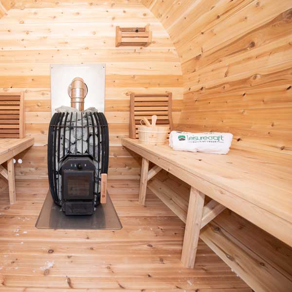 LeisureCraft CT Elation – Canadian Cedar Outdoor Barrel Sauna