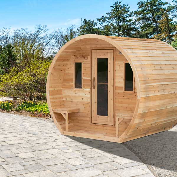 LeisureCraft CT Elation – Canadian Cedar Outdoor Barrel Sauna